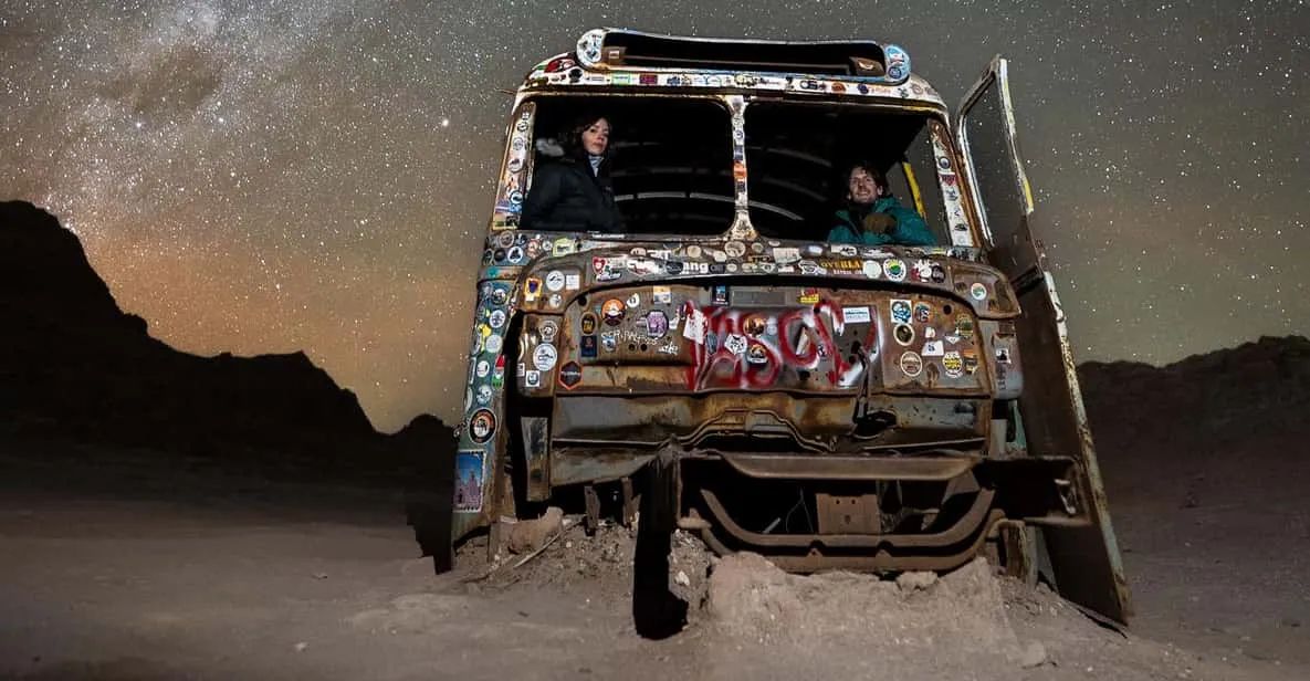 Private telescope session under a star-filled sky on an Atacama Desert stargazing tour at a secret dark-sky spot in Chile